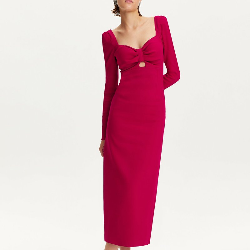 Shop Nocturne Cut-out Midi Dress In Pink