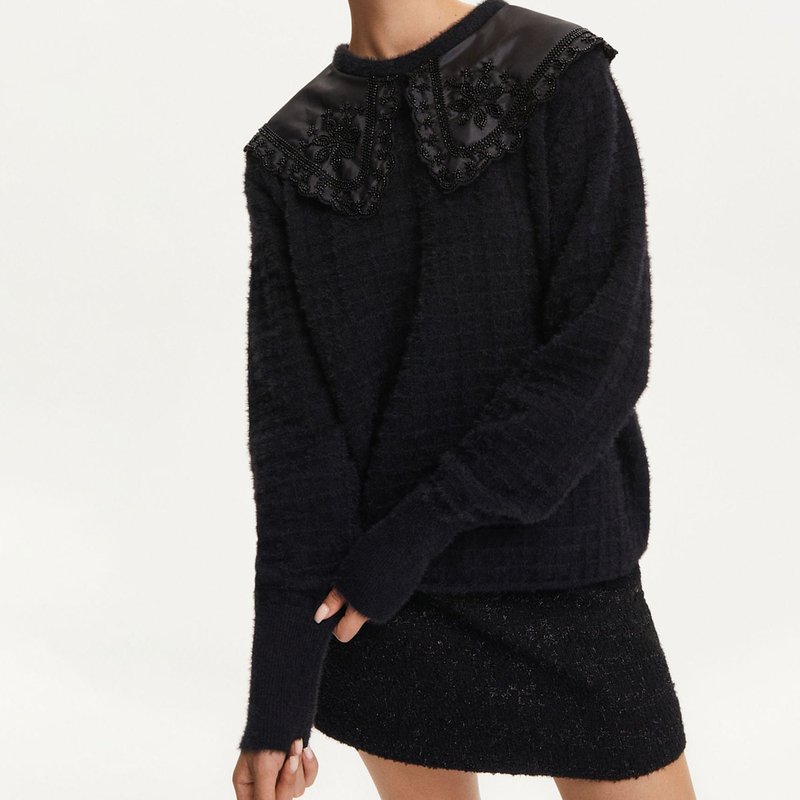 Shop Nocturne Embroidered Sweater In Black
