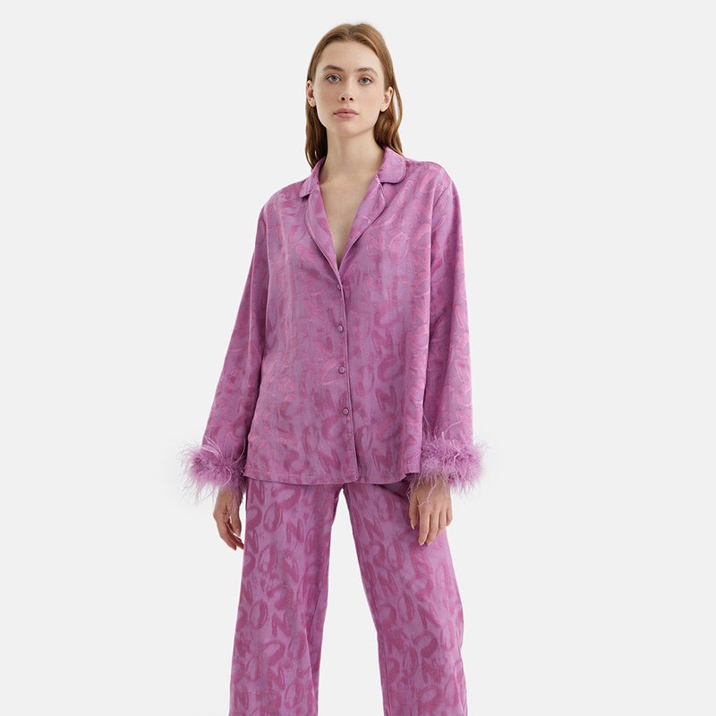Nocturne Feathered Pants In Purple