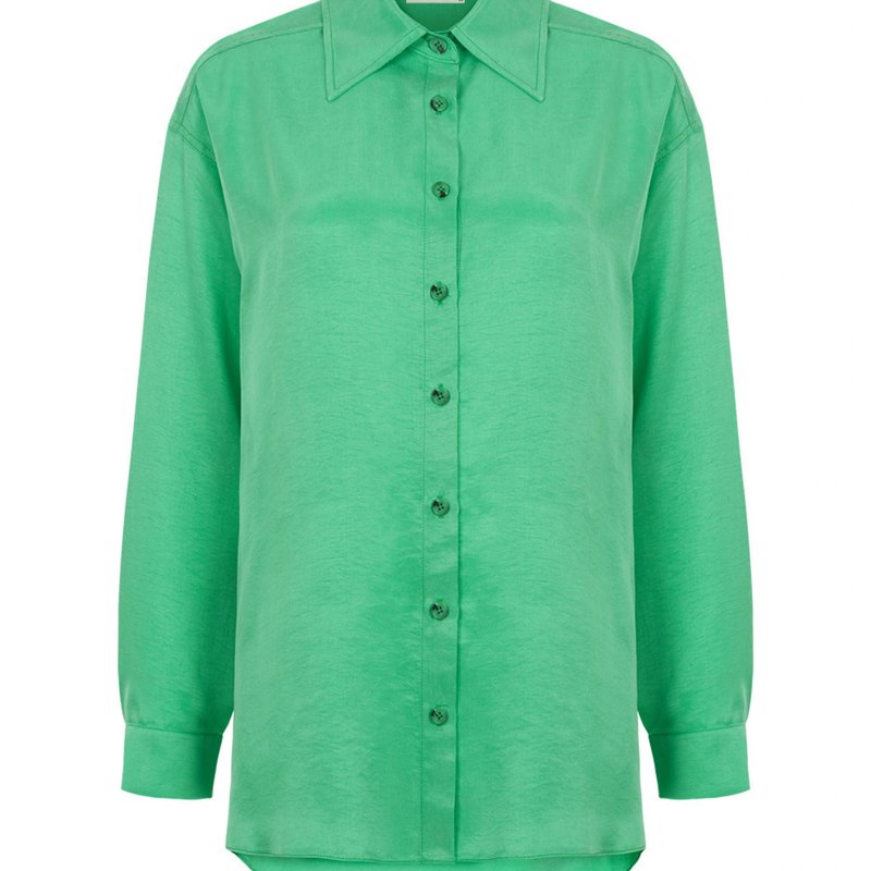 Shop Nocturne Flowy Oversized Shirt In Green