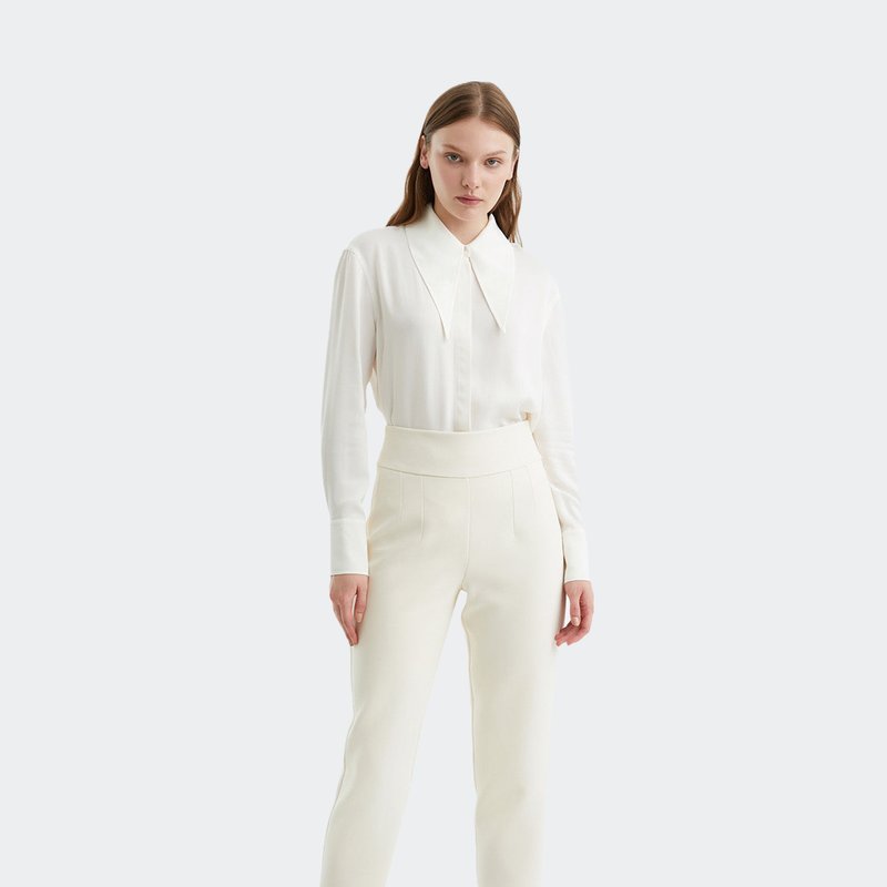 Shop Nocturne High-waisted Carrot Pants In White