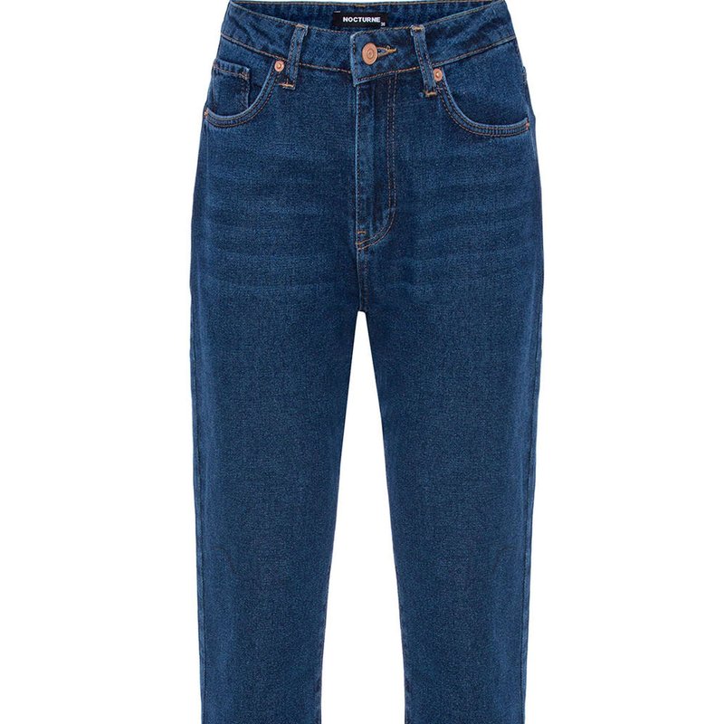 Shop Nocturne High-waisted Mom Jeans In Blue