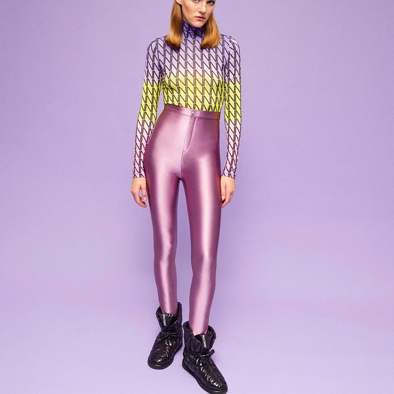 Shop Nocturne High-waisted Stirrup Leggings In Purple