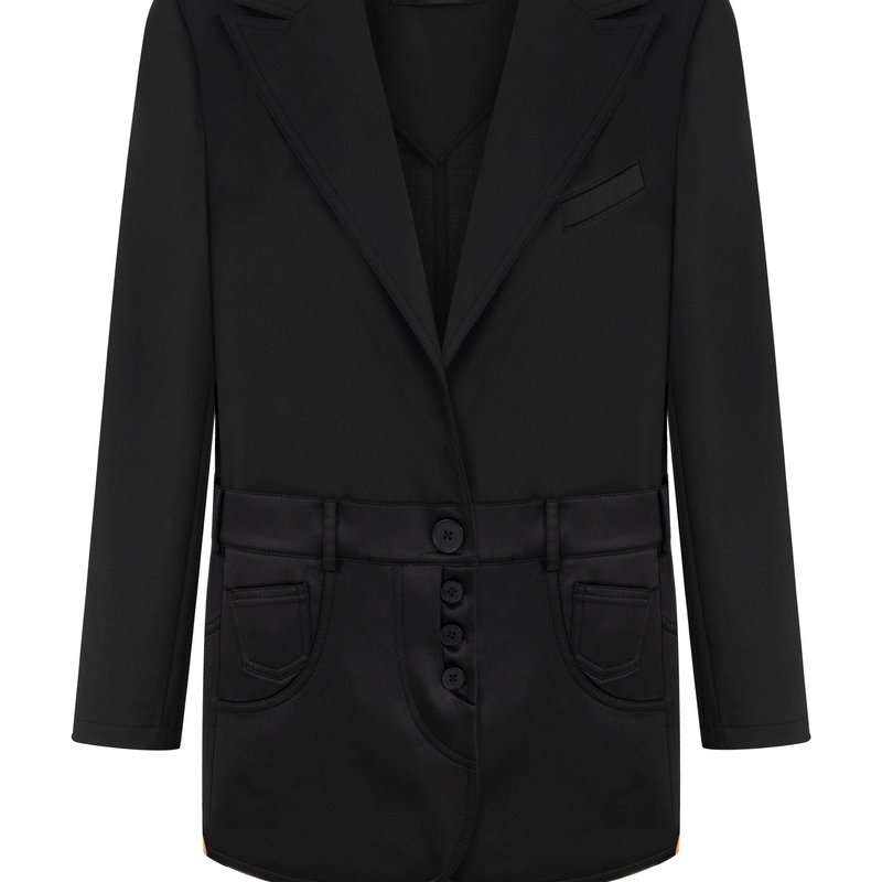 Shop Nocturne Lapel Collar Jacket In Black