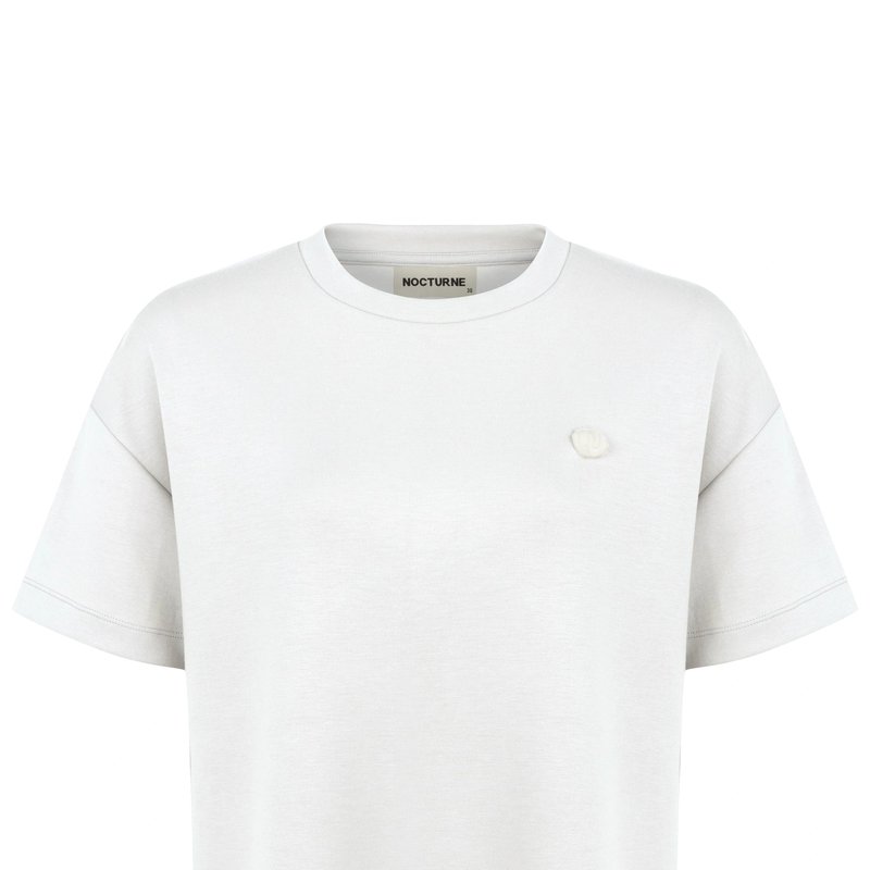 Shop Nocturne Logo Designed Basic T-shirt In White