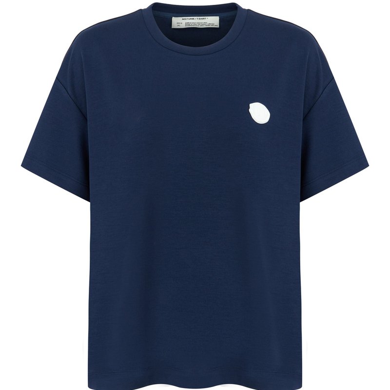 Shop Nocturne Logo Designed Basic T-shirt In Blue