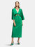 Midi Dress With Knot - Green