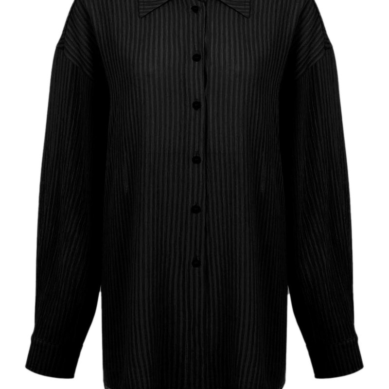 Shop Nocturne Oversized Twin Set Shirt In Black