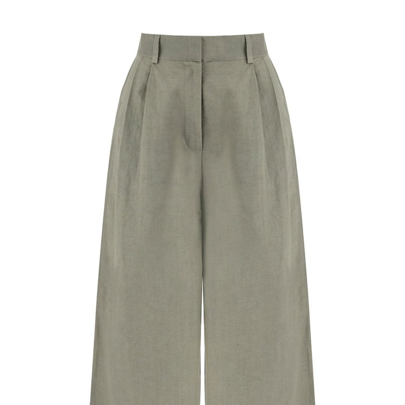 Shop Nocturne Pleated Wide Leg Pants In Grey