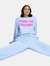 Printed Knit Jumpsuit - Blue