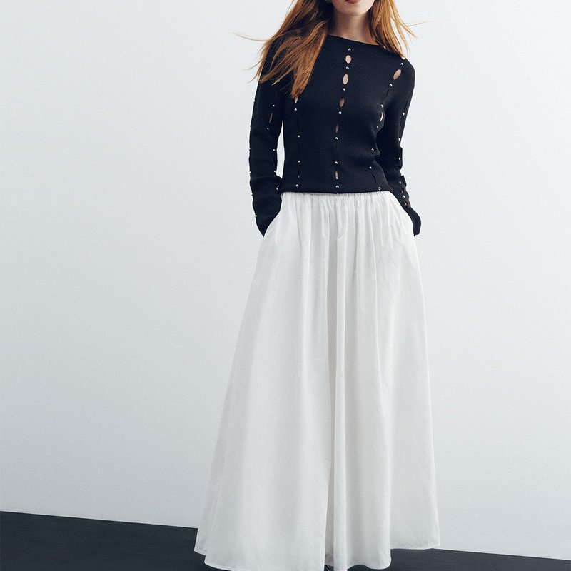 Shop Nocturne Pull-on Maxi Skirt In White