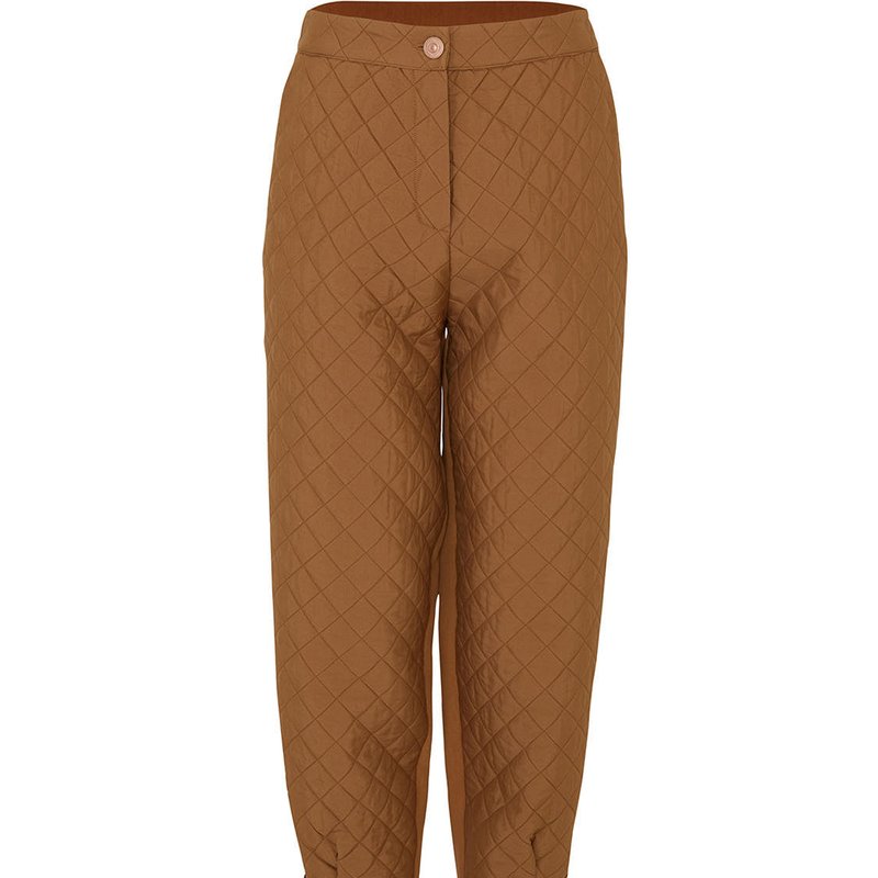 Shop Nocturne Quilted Jogging Pants In Brown
