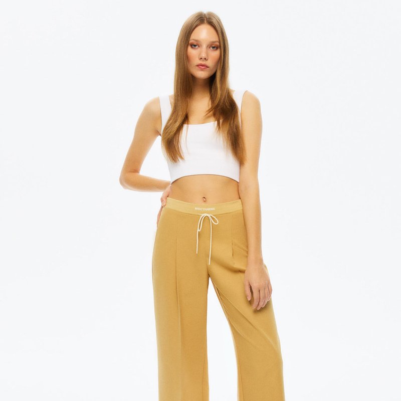 Shop Nocturne Ribbed Pants In Brown