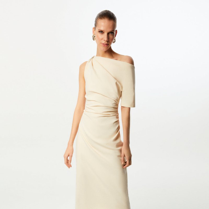 Nocturne Ruched Maxi Dress In White