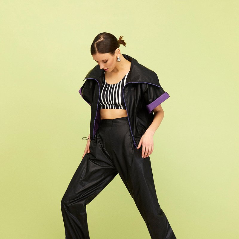 Shop Nocturne Slouchy Cuffed Pants In Black