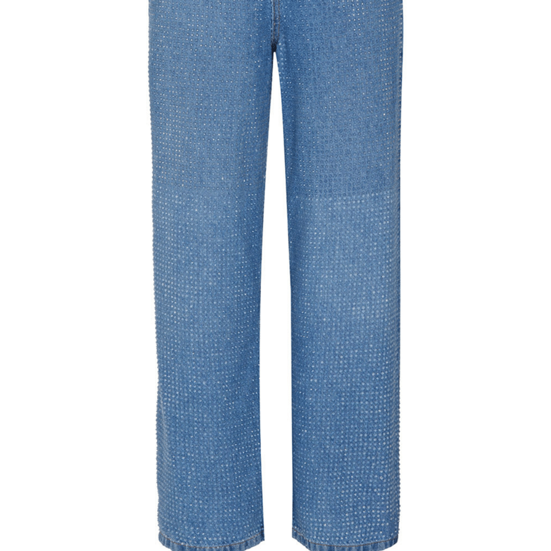 Shop Nocturne Sparkly Mom Jeans In Blue