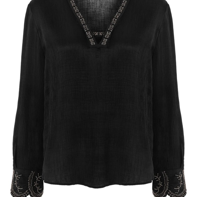 Nocturne Stone Embroidered Blouse In Black