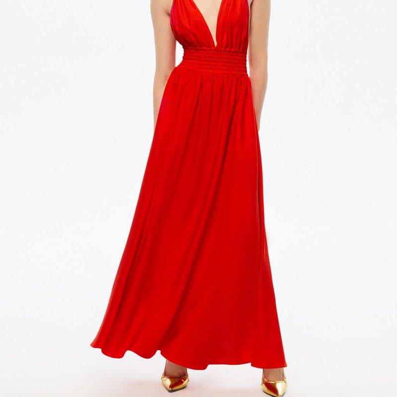 Nocturne Women's V-neck Halter Dress In Red