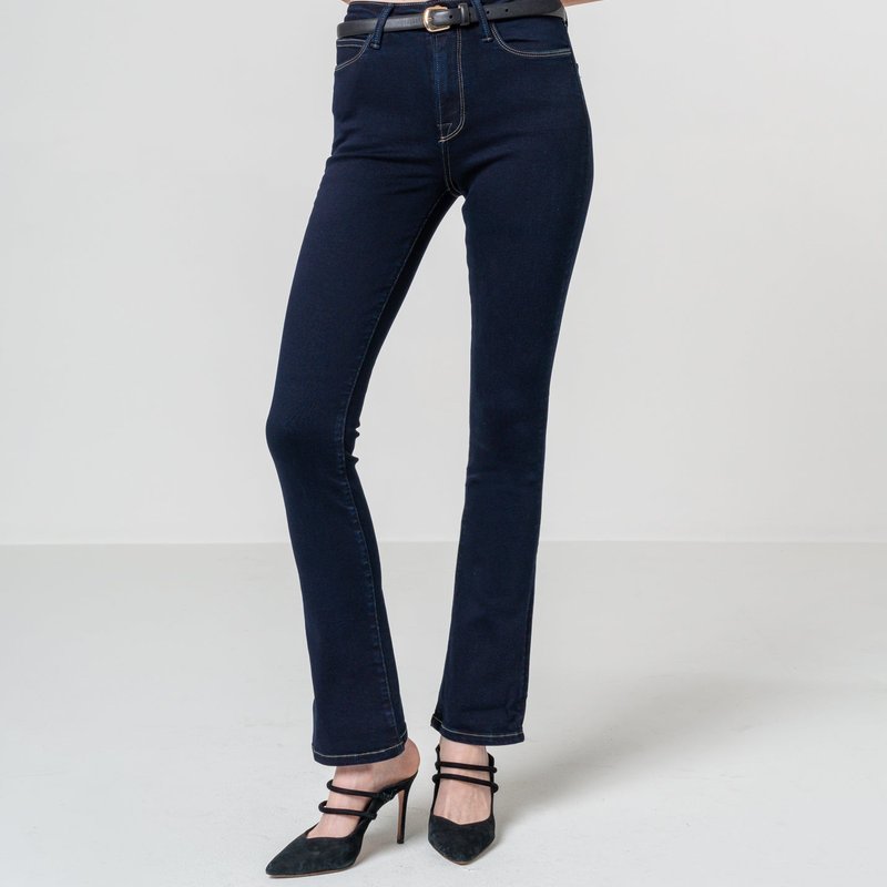 Noend Denim Cora Mid Rise Skinny Boot Jeans In Blue