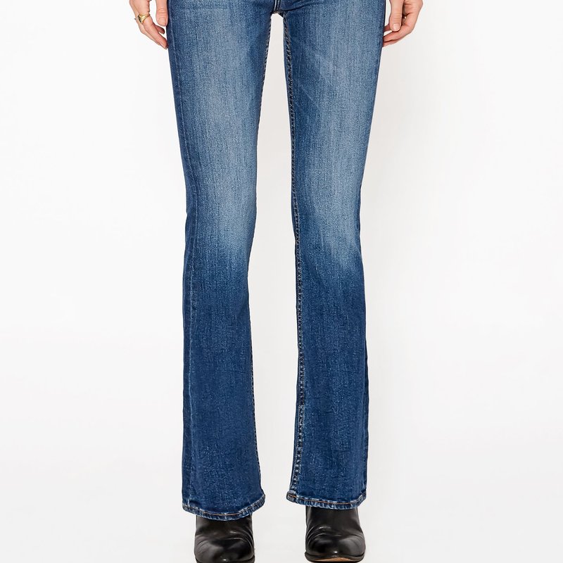 Noend Denim Grace Mid Rise Flare Jeans In Mystic In Blue