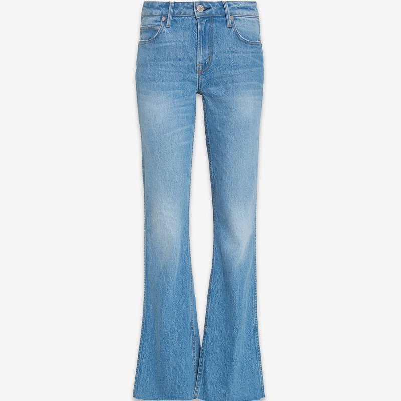 Shop Noend Denim Grace Mid Rise Flare Jeans In Blue