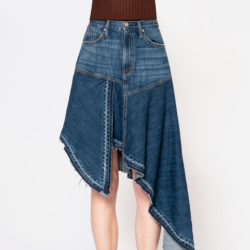 Shop Noend Denim Mandy Asymmetrical Denim Skirt In Blue