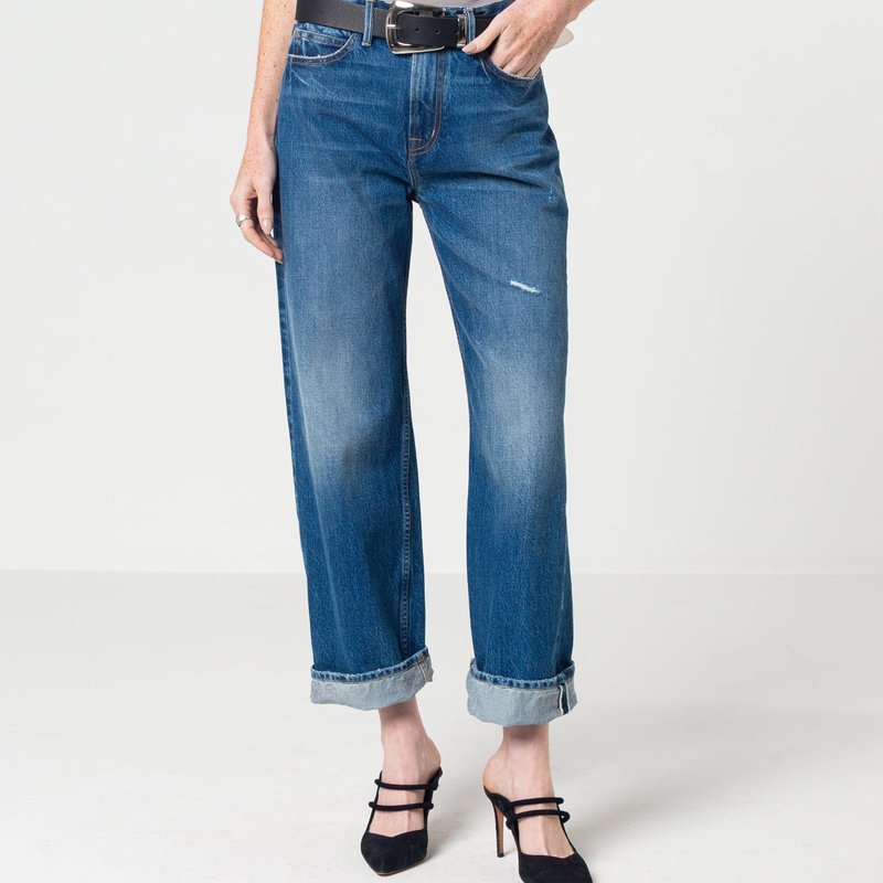 Shop Noend Denim Selma Loose Straight Selvedge Jeans In Blue