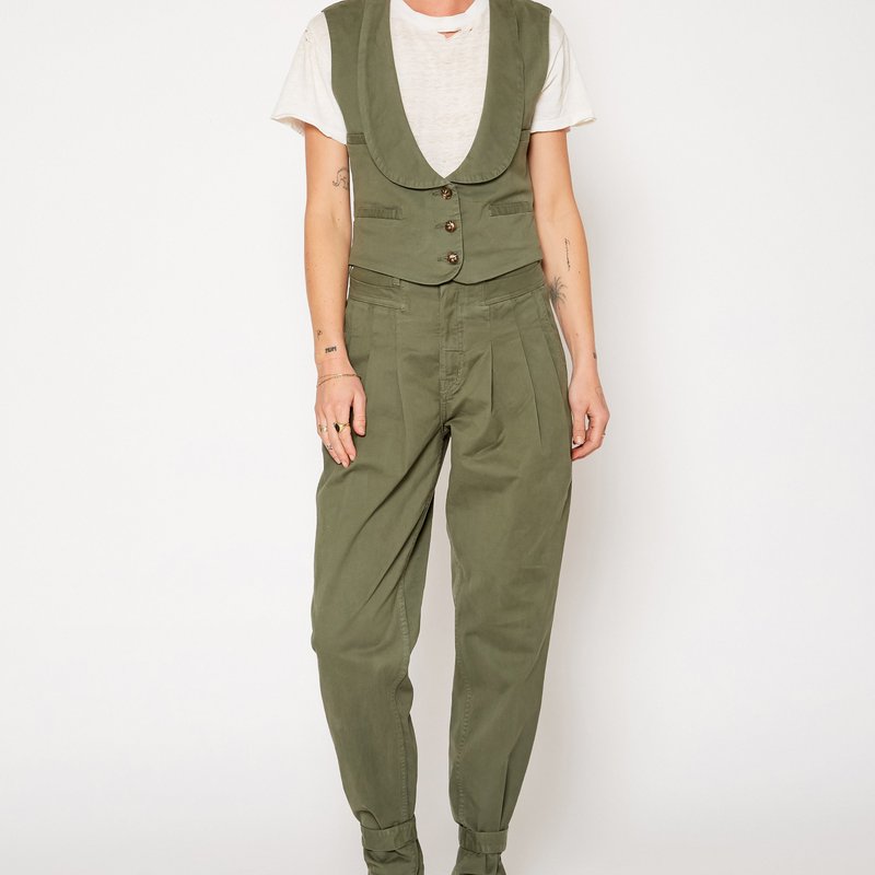 Noend Denim Syd Utility Balloon Pants In Sage In Green