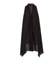 Black Ruffled Dress In Organic Cotton - Black