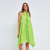 Ruffled Dress In Organic Cotton - Green