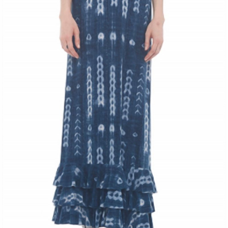 Shop Norma Kamali Slip Ruffle Dress In Blue