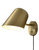 Nova of California Culver 7" Plug-in Contemporary Sconce in Brushed Brass with On/Off Switch for Bedroom Livingroom  Hallway Brass