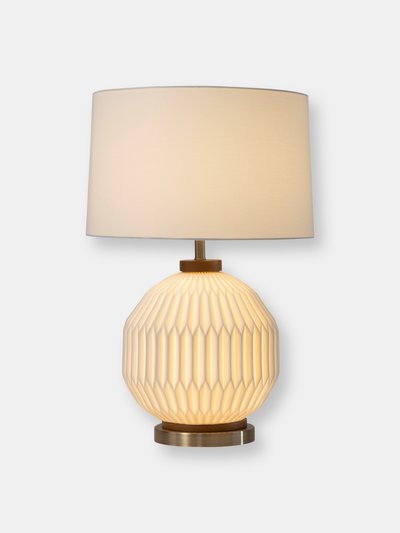 Nova of California Nova of California Moraga 24" Bone Porcelain Table Lamp in Weathered Brass and Walnut with nightlight feature and 4-Way Rotary Switch product
