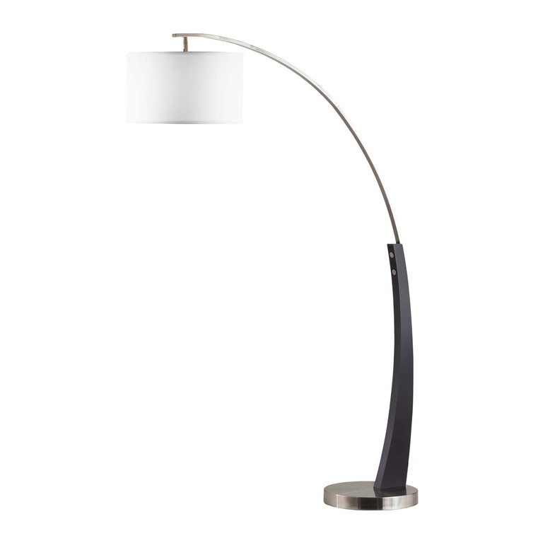 Nova of California Plimpton 72" Arc Lamp in Espresso and Brushed Nickel with On/Off Switch