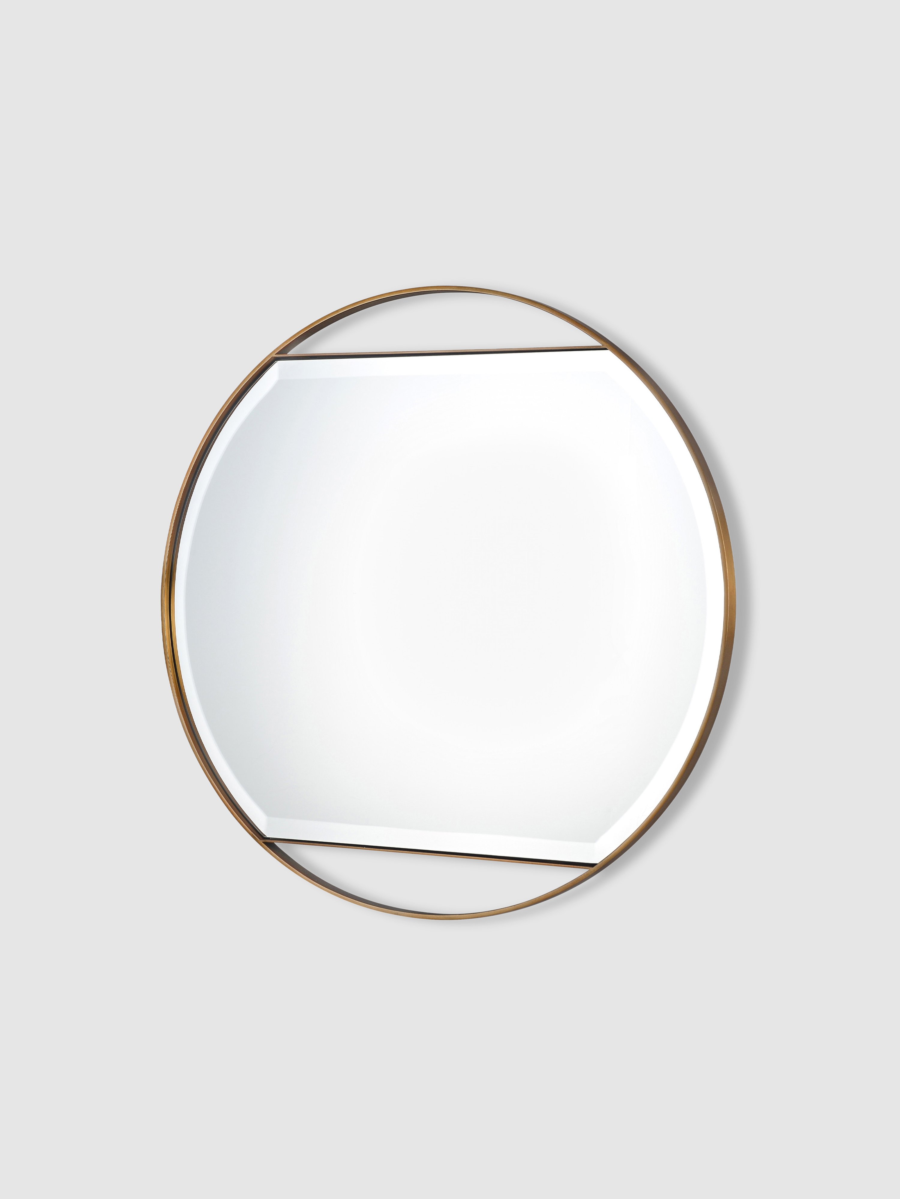 Nova Of California Ventura Modern Round Mirror, Brass