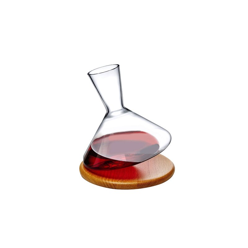 Nude Glass Balance Wine Decanter With Wooden Base