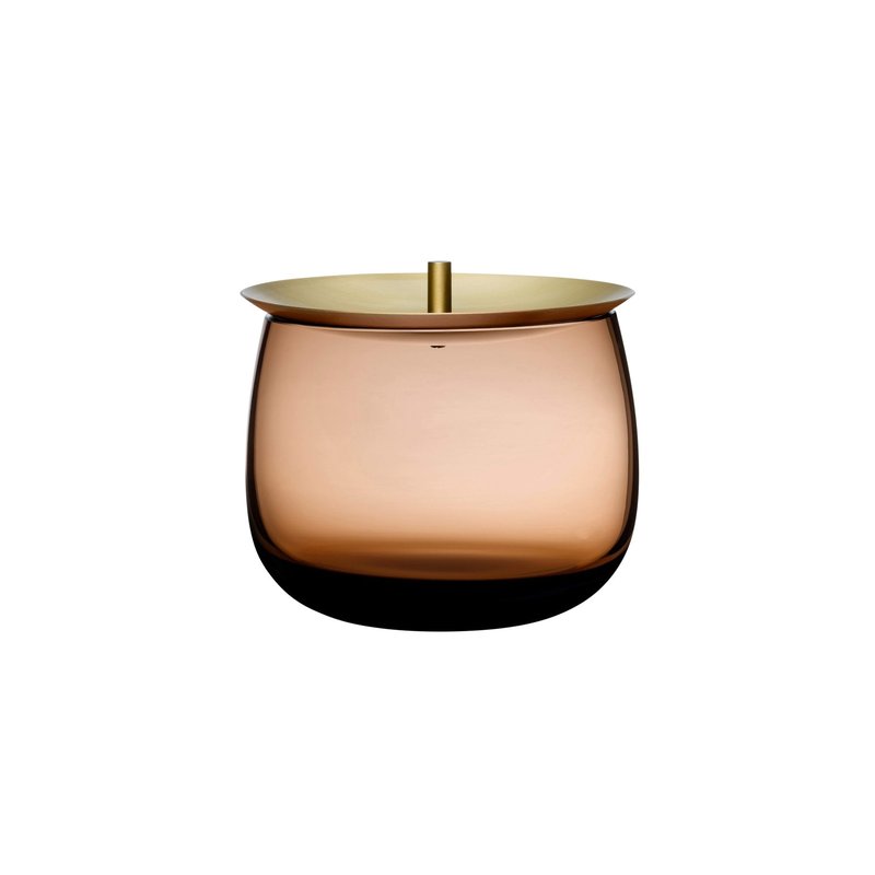 Nude Glass Beret Storage Box Small With Brass Lid