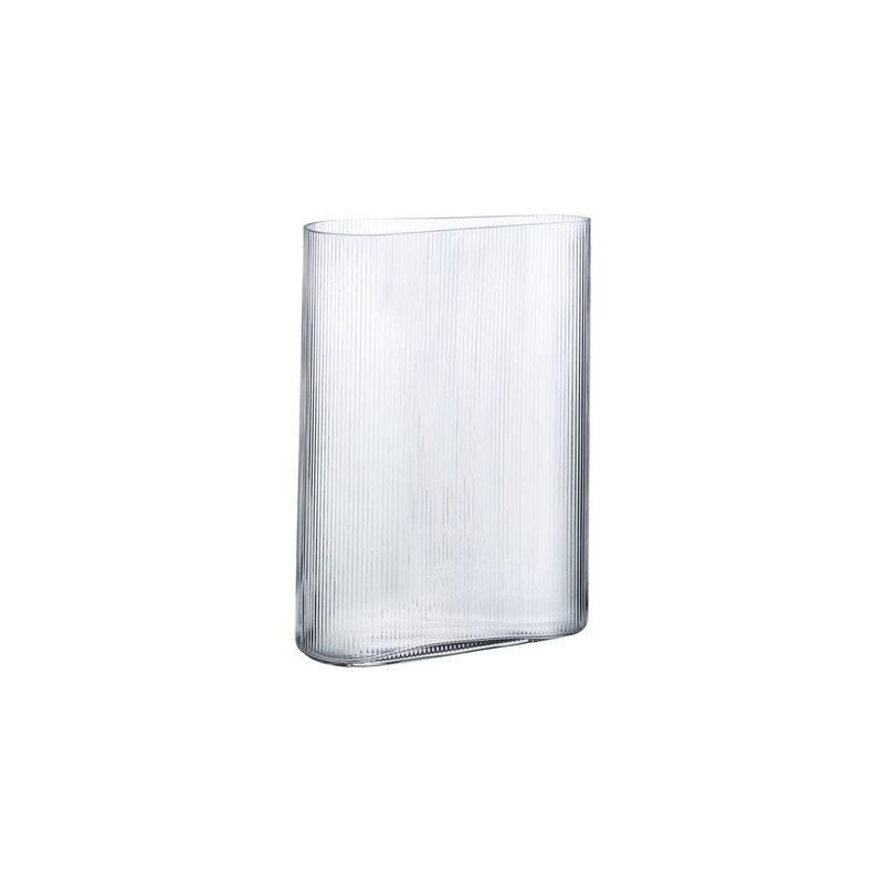Nude Glass Mist Vase Short In White