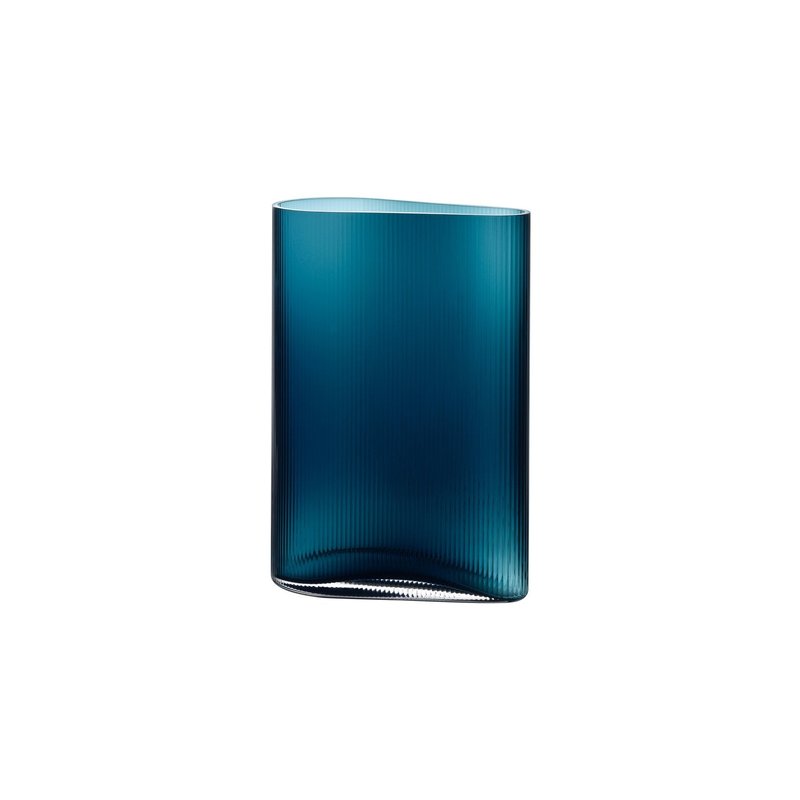 Nude Glass Mist Vase Short In Blue