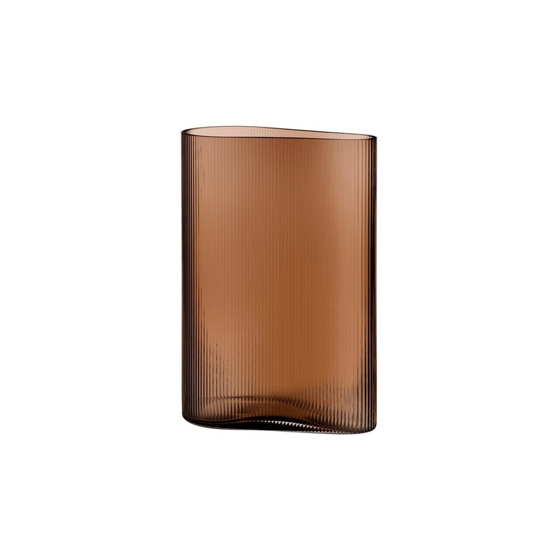 Nude Glass Mist Vase Short In Brown