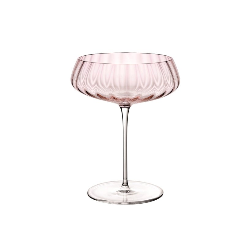 Nude Glass Round Up Set Of 2 Coupe Glasses In Pink
