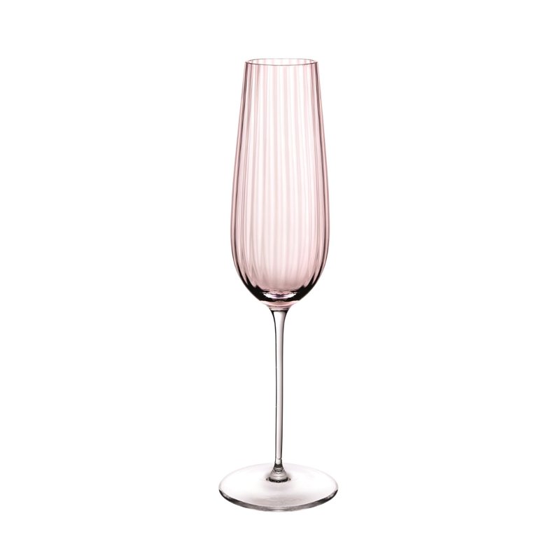 Nude Glass Round Up Set Of 2 Sparkling Wine Glasses In Pink