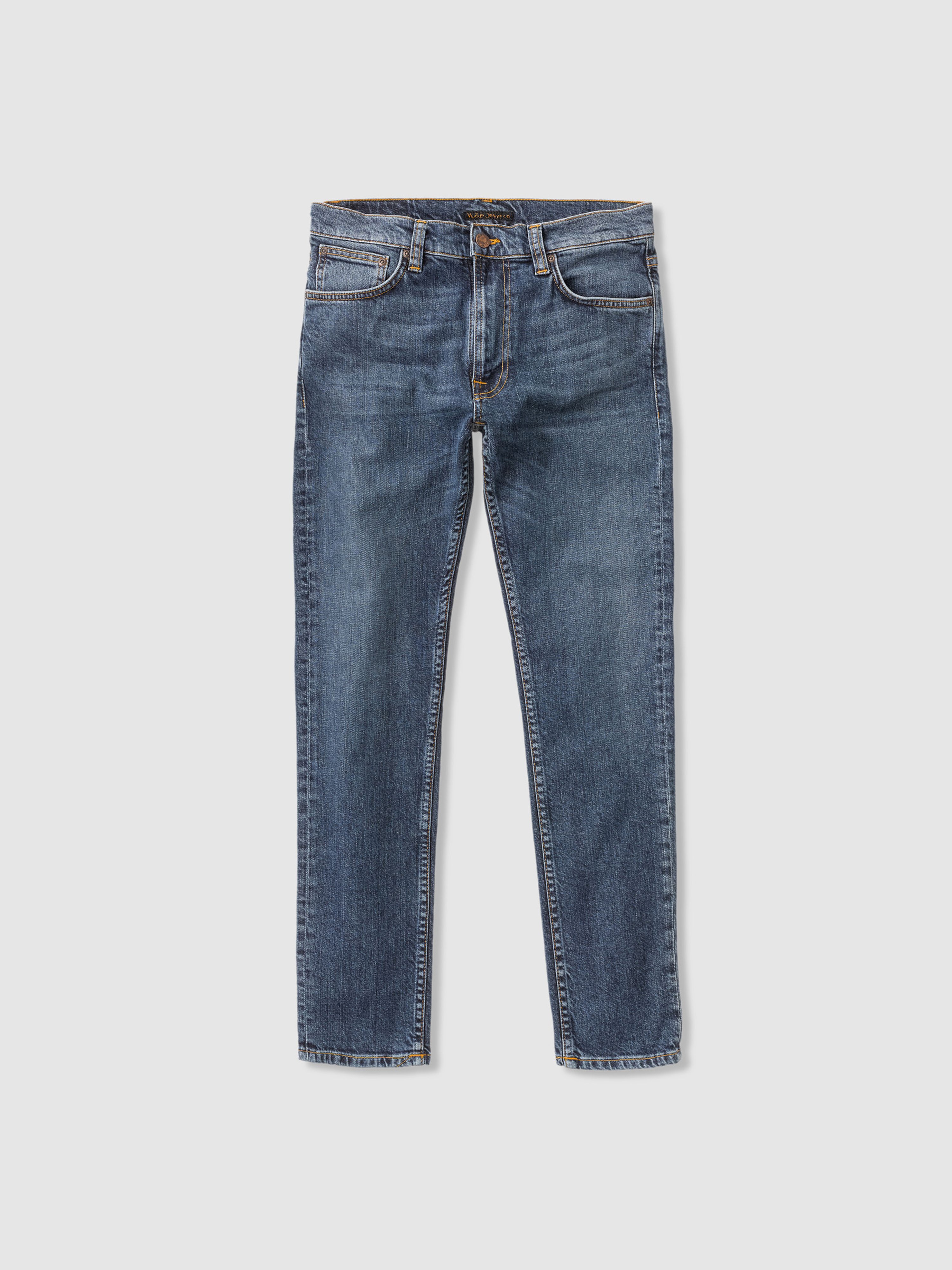Nudie Jeans Lean Dean Full Length Tapered Jeans In Blue Vibes