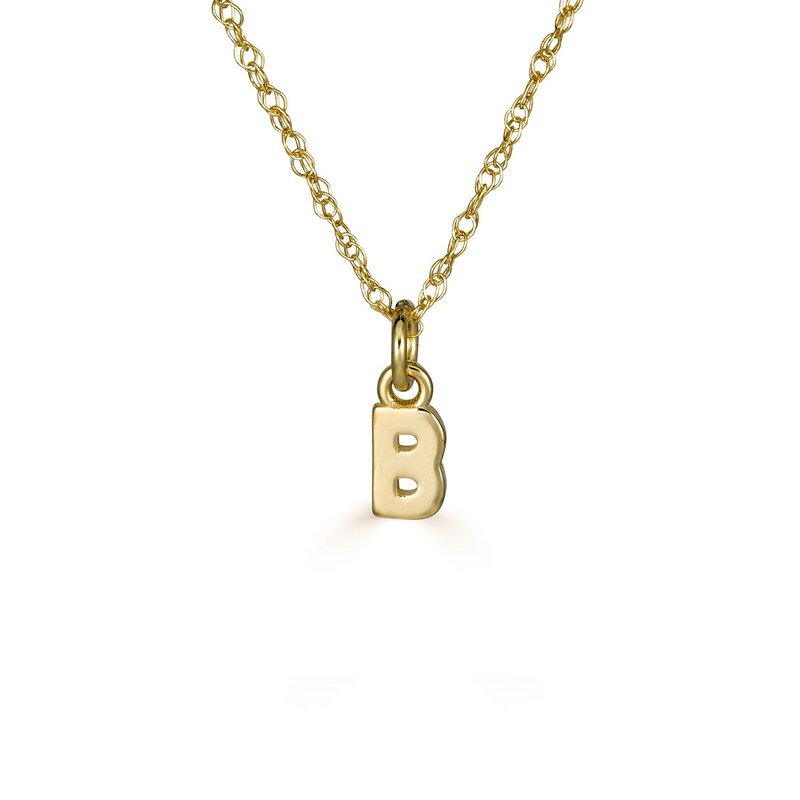 Nunchi Gold Initial Pendant Necklace In Grey