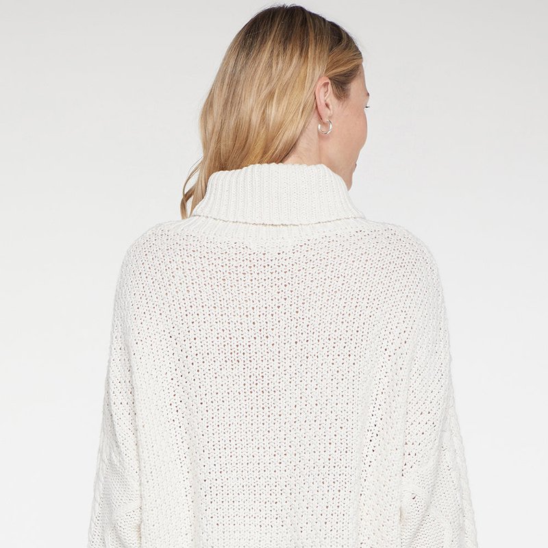 Shop Nydj Chunky Turtleneck Sweater In White