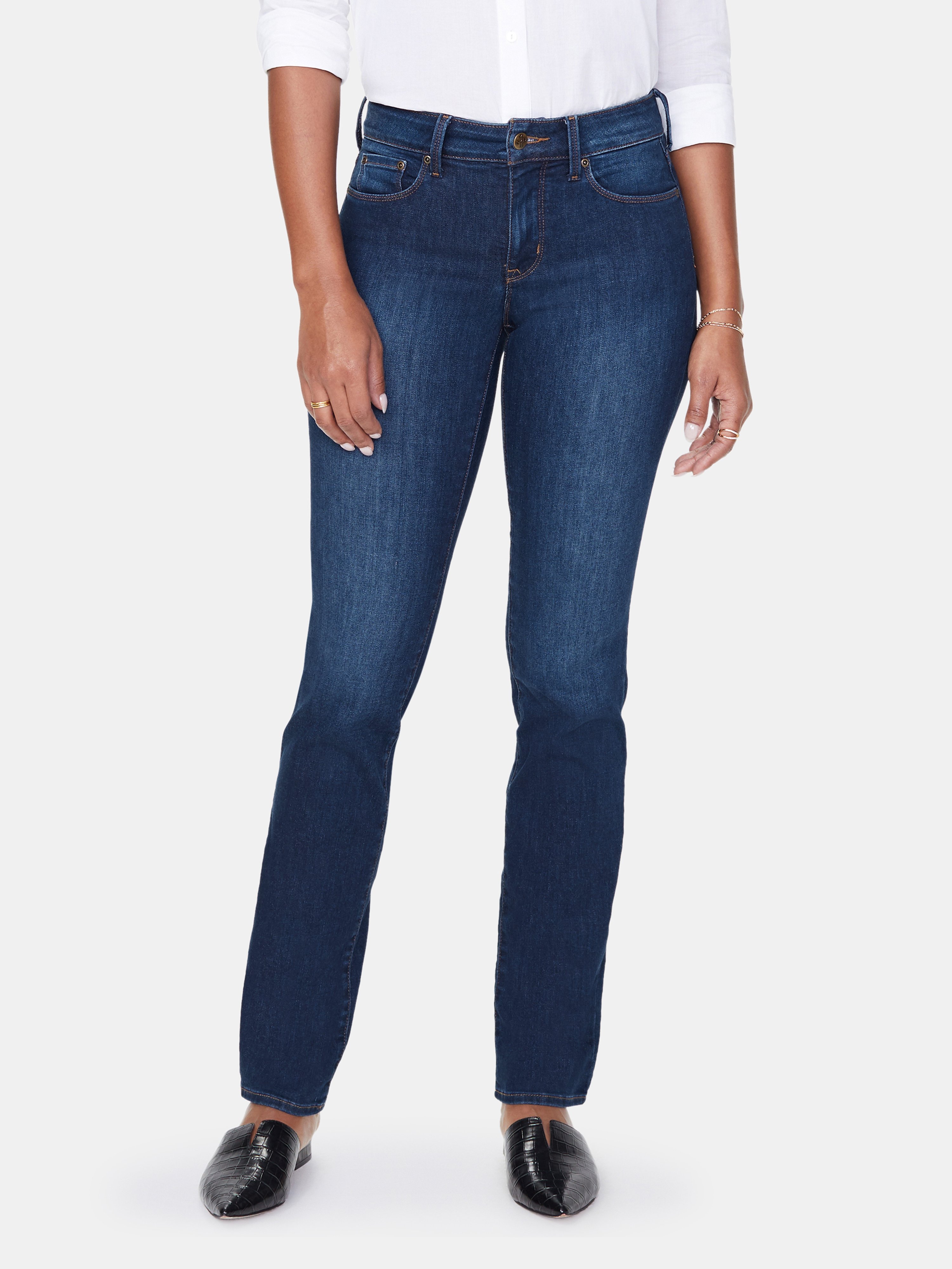 Nydj Marilyn High Rise Straight Jeans In Cooper