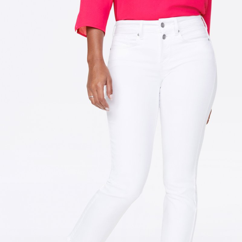 Nydj Marilyn Straight Ankle Jeans In White