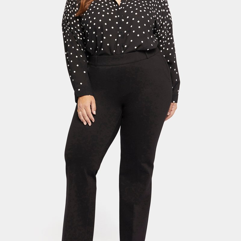 Nydj Pull-on Flared Trouser Pants In Plus Size In Black