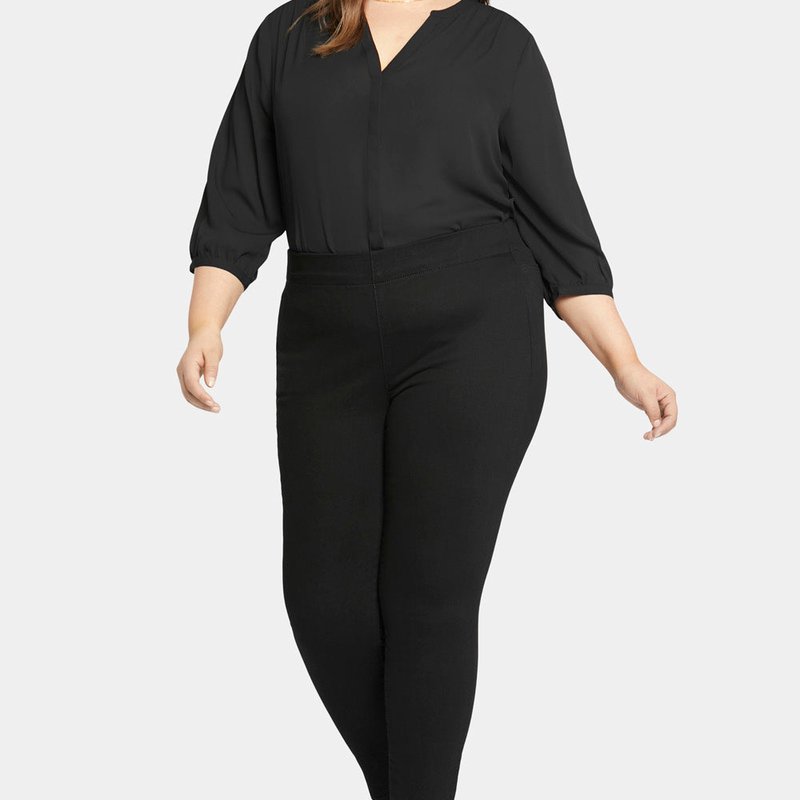 Nydj Skinny Ankle Pull-on Jeans In Plus Size In Black