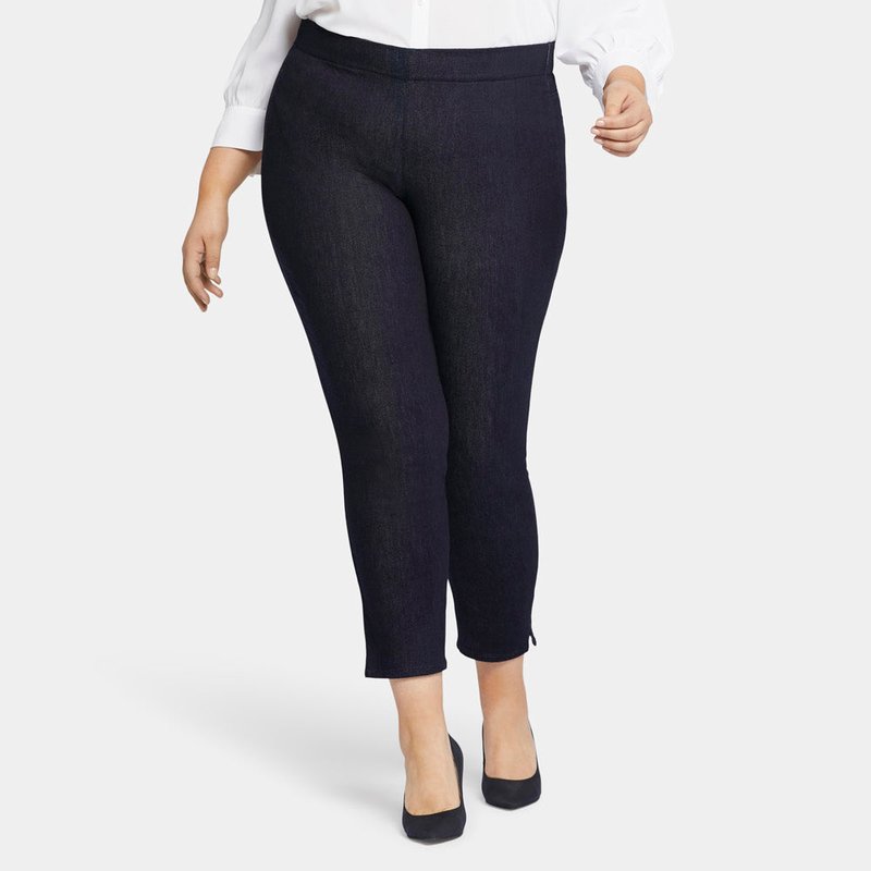 Nydj Skinny Ankle Pull-on Jeans In Plus Size In Blue